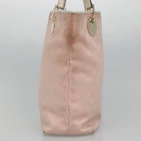 GUCCI GG Canvas Tote Bag Gold Pink 120836 Auth am7877 - Picture 4 of 14